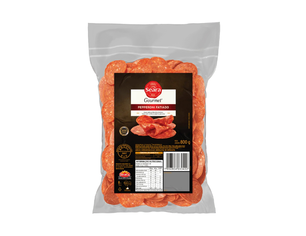 PEPPERONI FATIADO GRANDE SEARA GOURMET 800 G (CX 6 PCT)